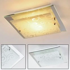 Hofstein Rusty Deckenleuchte Grau, Transparent, Klar, 2-flammig