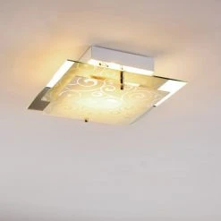 Hofstein Rusty Deckenleuchte Grau, Transparent, Klar, 2-flammig -Bürolampen Verkäufe rusty deckenleuchte h01 7