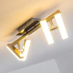 Hofstein Sakami Deckenleuchte LED Nickel-Matt, 4-flammig -Bürolampen Verkäufe sakami deckenleuchte h3000557 10