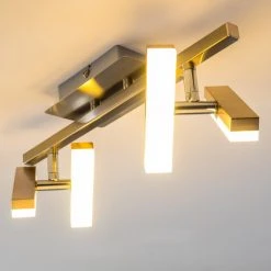 Hofstein Sakami Deckenleuchte LED Nickel-Matt, 4-flammig -Bürolampen Verkäufe sakami deckenleuchte h3000557 12
