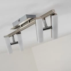 Hofstein Sakami Deckenleuchte LED Nickel-Matt, 4-flammig -Bürolampen Verkäufe sakami deckenleuchte h3000557 18