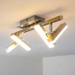 Hofstein Sakami Deckenleuchte LED Nickel-Matt, 4-flammig -Bürolampen Verkäufe sakami deckenleuchte h3000557 5