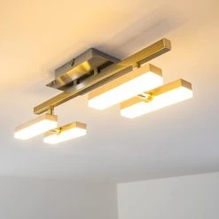 Hofstein Sakami Deckenleuchte LED Nickel-Matt, 4-flammig -Bürolampen Verkäufe sakami deckenleuchte h3000557 9