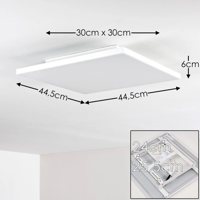 Hofstein Salmi Deckenpanel LED Weiß, 1-flammig, Fernbedienung 2 Hofstein Salmi Deckenpanel LED Weiß, 1-flammig, Fernbedienung – Bild 2