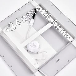 Hofstein Salmi Deckenpanel LED Aluminium, Weiß, 1-flammig, Fernbedienung -Bürolampen Verkäufe salmi deckenpanel h3311998 19