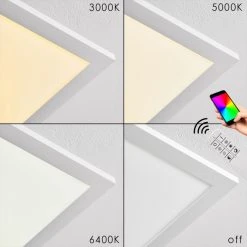 Hofstein Salmi Deckenpanel LED Aluminium, Weiß, 1-flammig, Fernbedienung -Bürolampen Verkäufe salmi deckenpanel h3311998 8