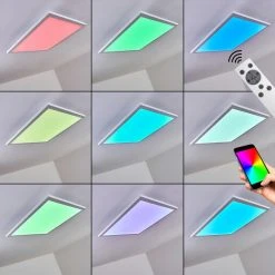 Hofstein Salmi Deckenpanel LED Wei&szlig;, 1-flammig, Fernbedienung, Farbwechsler -Bürolampen Verkäufe salmi deckenpanel h3325452 10