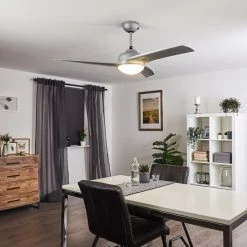 Hofstein Sanford Deckenventilator Silber, 1-flammig, Fernbedienung -Bürolampen Verkäufe sanford deckenventilator h3375570 3