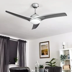 Hofstein Sanford Deckenventilator Silber, 1-flammig, Fernbedienung -Bürolampen Verkäufe sanford deckenventilator h3375570 7