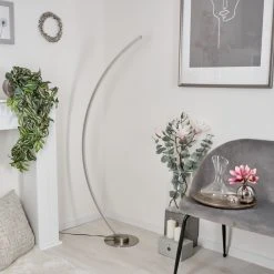 Hofstein Scar RGB Bogenlampe LED Nickel-Matt, 1-flammig, Fernbedienung, Farbwechsler -Bürolampen Verkäufe scar rgb bogenlampe h3266052 do4 11