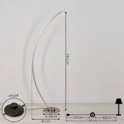 Hofstein Scar RGB Bogenlampe LED Nickel-Matt, 1-flammig, Fernbedienung, Farbwechsler -Bürolampen Verkäufe scar rgb bogenlampe h3266052 do4 3