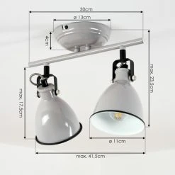 Hofstein Selki Deckenleuchte Grau, 2-flammig -Bürolampen Verkäufe selki deckenleuchte h3018941 3