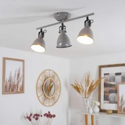 Hofstein Selki Deckenleuchte Grau, 3-flammig