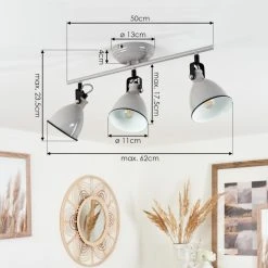 Hofstein Selki Deckenleuchte Grau, 3-flammig -Bürolampen Verkäufe selki deckenleuchte h3018958 3