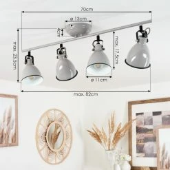 Hofstein Selki Deckenleuchte Grau, 4-flammig -Bürolampen Verkäufe selki deckenleuchte h3018965 3