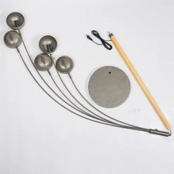 Hofstein Siamado Stehleuchte Nickel-Matt, Holz dunkel, 5-flammig -Bürolampen Verkäufe siamado stehleuchte h3443651 4