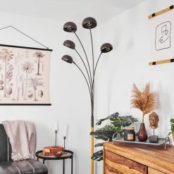 Hofstein Siamado Stehleuchte Nickel-Matt, Holz dunkel, 5-flammig -Bürolampen Verkäufe siamado stehleuchte h3443651 9