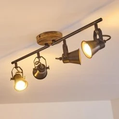 Hofstein Skodsbol Deckenleuchte Grau, Hellbraun, Stahl gebürstet, 4-flammig -Bürolampen Verkäufe skodsbol deckenleuchte h3350232 13