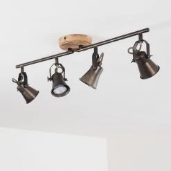 Hofstein Skodsbol Deckenleuchte Grau, Hellbraun, Stahl gebürstet, 4-flammig -Bürolampen Verkäufe skodsbol deckenleuchte h3350232 19