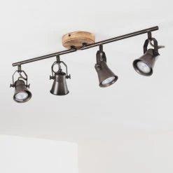 Hofstein Skodsbol Deckenleuchte Grau, Hellbraun, Stahl gebürstet, 4-flammig -Bürolampen Verkäufe skodsbol deckenleuchte h3350232 20