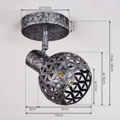 Hofstein Stavik Deckenleuchte Schwarz, Silber, 1-flammig -Bürolampen Verkäufe stavik deckenleuchte h3431962 3
