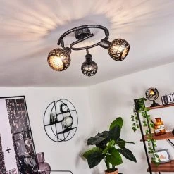 Hofstein Stavik Deckenleuchte Schwarz, Silber, 3-flammig -Bürolampen Verkäufe stavik deckenleuchte h3441435 8