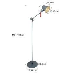 Steinhauer Dolphin Stehleuchte Grün, 1-flammig -Bürolampen Verkäufe steinhauer dolphin stehleuchte 1325g 12