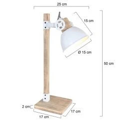 Steinhauer Gearwood Tischleuchte Weiß, Holz dunkel, 1-flammig -Bürolampen Verkäufe steinhauer gearwood tischleuchte 2665w 6