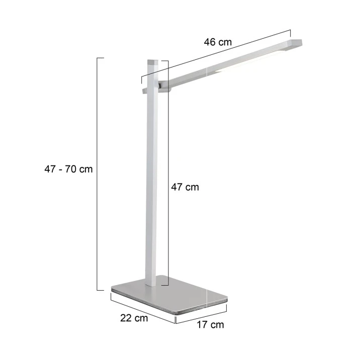 Steinhauer Stekk Tischleuchte LED Edelstahl, Weiß, 1-flammig 7 Steinhauer Stekk Tischleuchte LED Edelstahl, Weiß, 1-flammig – Bild 7