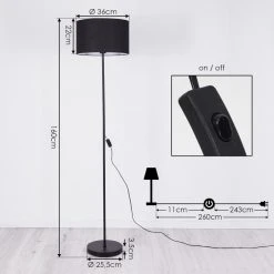 Hofstein Stenninge Stehleuchte Schwarz, 1-flammig 16 Hofstein Stenninge Stehleuchte Schwarz, 1-flammig -Bürolampen Verkäufe stenninge stehleuchte h3413722 3