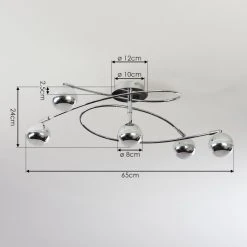 Hofstein Straumnes Deckenleuchte LED Chrom, 5-flammig -Bürolampen Verkäufe straumnes deckenleuchte h3436547 3