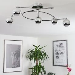 Hofstein Straumnes Deckenleuchte LED Chrom, 5-flammig -Bürolampen Verkäufe straumnes deckenleuchte h3436547 9