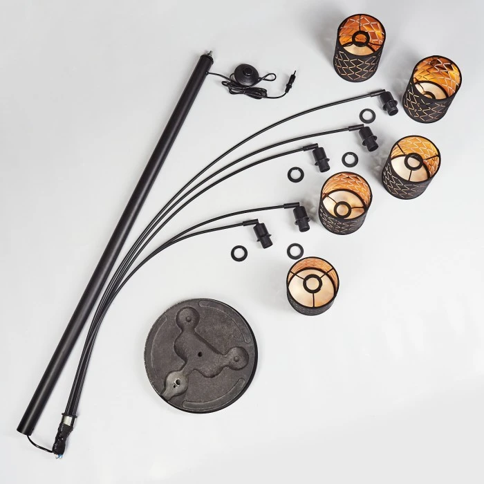 Hofstein Tallaboa Stehleuchte Schwarz, 5-flammig 5 Hofstein Tallaboa Stehleuchte Schwarz, 5-flammig – Bild 5