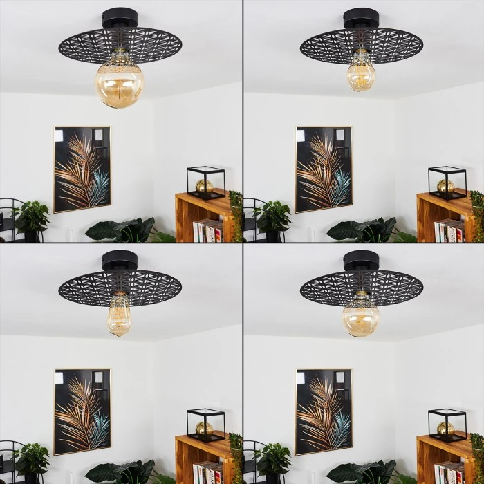 Hofstein Tebabui Deckenleuchte Schwarz, 1-flammig 2 Hofstein Tebabui Deckenleuchte Schwarz, 1-flammig – Bild 2