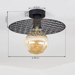 Hofstein Tebabui Deckenleuchte Schwarz, 1-flammig 14 Hofstein Tebabui Deckenleuchte Schwarz, 1-flammig -Bürolampen Verkäufe tebabui deckenleuchte h3410462 3