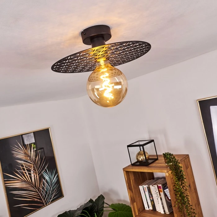 Hofstein Tebabui Deckenleuchte Schwarz, 1-flammig 7 Hofstein Tebabui Deckenleuchte Schwarz, 1-flammig – Bild 7