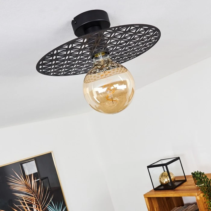 Hofstein Tebabui Deckenleuchte Schwarz, 1-flammig 10 Hofstein Tebabui Deckenleuchte Schwarz, 1-flammig – Bild 10