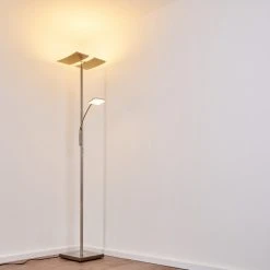 Hofstein Thyolo Deckenfluter LED Stahl gebürstet, 2-flammig -Bürolampen Verkäufe thyolo deckenfluter h3166215 do1 19