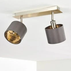 Hofstein Tibro Deckenleuchte Nickel-Matt, Messing, 2-flammig -Bürolampen Verkäufe tibro deckenleuchte h3357996 11