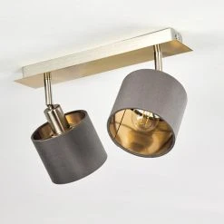 Hofstein Tibro Deckenleuchte Nickel-Matt, Messing, 2-flammig -Bürolampen Verkäufe tibro deckenleuchte h3357996 12