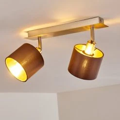 Hofstein Tibro Deckenleuchte Nickel-Matt, Messing, 2-flammig -Bürolampen Verkäufe tibro deckenleuchte h3357996 13