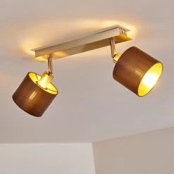 Hofstein Tibro Deckenleuchte Nickel-Matt, Messing, 2-flammig -Bürolampen Verkäufe tibro deckenleuchte h3357996 2