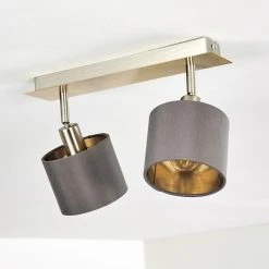 Hofstein Tibro Deckenleuchte Nickel-Matt, Messing, 2-flammig -Bürolampen Verkäufe tibro deckenleuchte h3357996 3