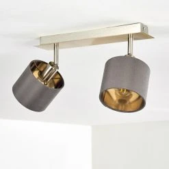 Hofstein Tibro Deckenleuchte Nickel-Matt, Messing, 2-flammig -Bürolampen Verkäufe tibro deckenleuchte h3357996 7