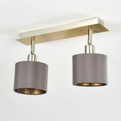 Hofstein Tibro Deckenleuchte Nickel-Matt, Messing, 2-flammig -Bürolampen Verkäufe tibro deckenleuchte h3357996 9