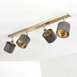 Hofstein Tibro Deckenleuchte Nickel-Matt, Messing, 4-flammig -Bürolampen Verkäufe tibro deckenleuchte h3358030 12