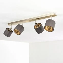 Hofstein Tibro Deckenleuchte Nickel-Matt, Messing, 4-flammig -Bürolampen Verkäufe tibro deckenleuchte h3358030 5