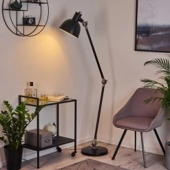 Hofstein Tilton Stehleuchte Nickel-Matt, Schwarz, 1-flammig -Bürolampen Verkäufe tilton stehleuchte h3413968 12