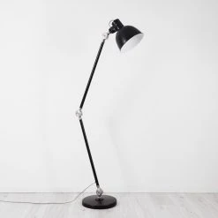 Hofstein Tilton Stehleuchte Nickel-Matt, Schwarz, 1-flammig -Bürolampen Verkäufe tilton stehleuchte h3413968 2