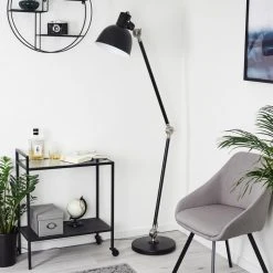 Hofstein Tilton Stehleuchte Nickel-Matt, Schwarz, 1-flammig -Bürolampen Verkäufe tilton stehleuchte h3413968 7